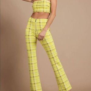 I AM GIA Two Piece Green Plaid Set